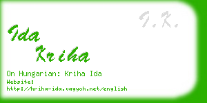 ida kriha business card